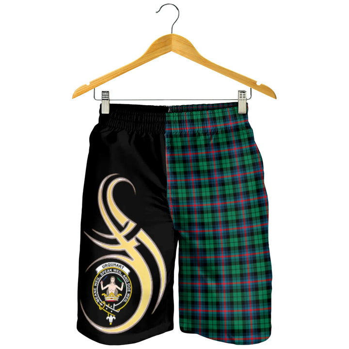 Scottish Urquhart Broad Red Ancient Clan Crest Tartan Believe in Me Men's Shorts