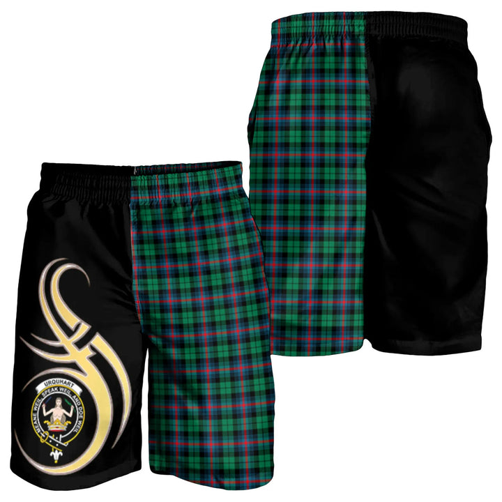 Scottish Urquhart Broad Red Ancient Clan Crest Tartan Believe in Me Men's Shorts