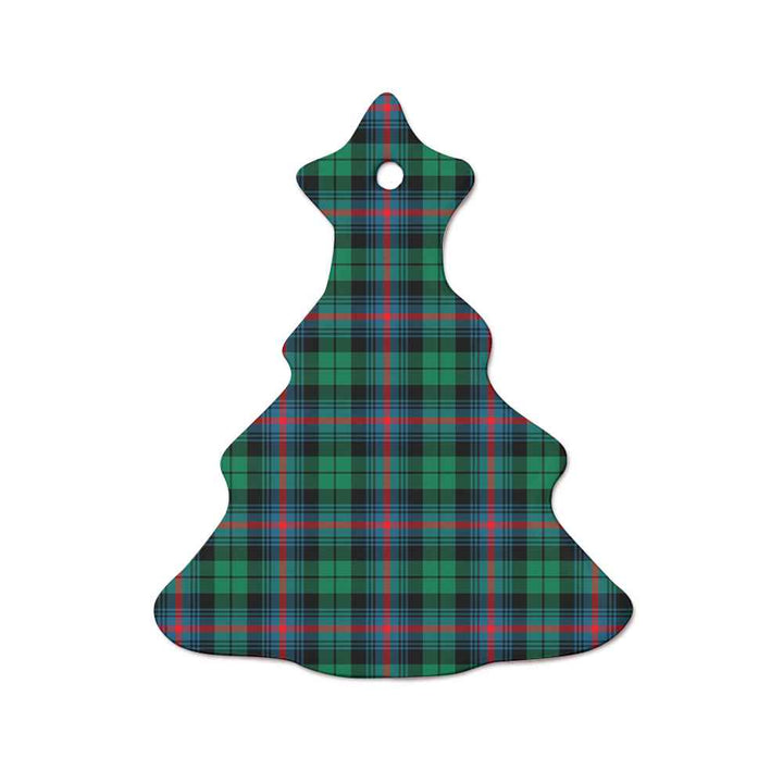 Scottish Urquhart Broad Red Ancient Clan Tartan Ceramic Ornament  Tree Shape Tartan Plaid
