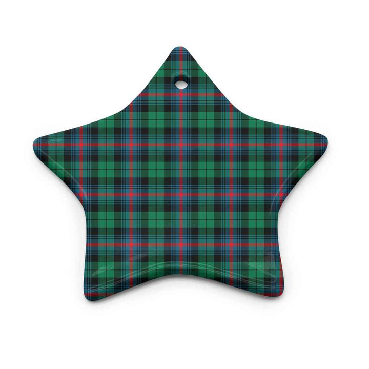 Scottish Urquhart Broad Red Ancient Clan Tartan Ceramic Ornament Star Shape Tartan Plaid
