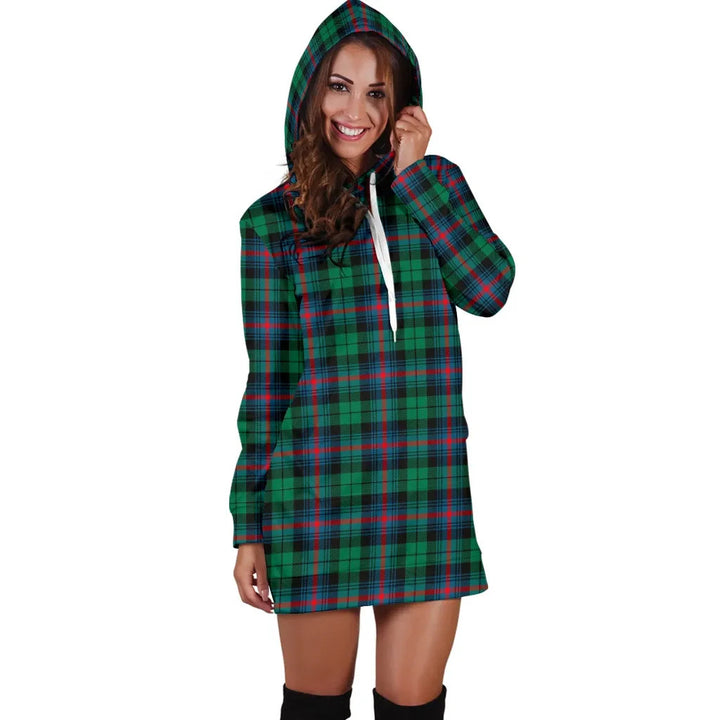 Scottish Urquhart Broad Red Ancient Clan Tartan Hoodie Dress