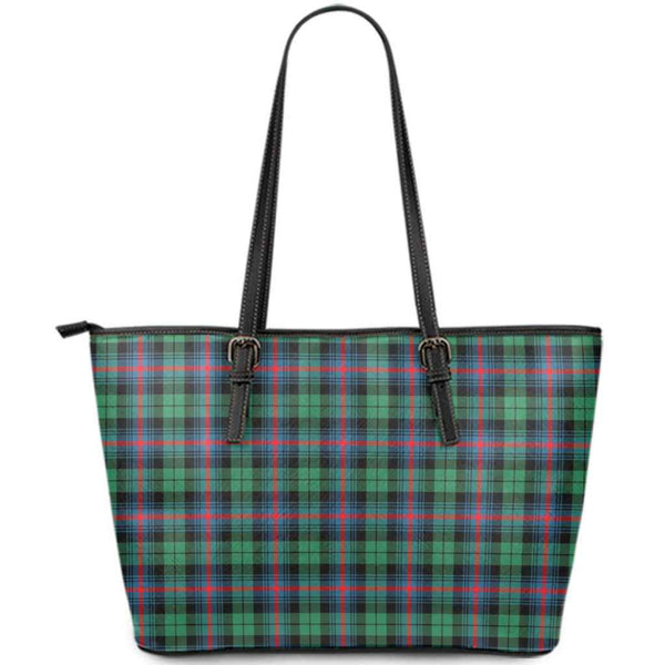 Scottish Urquhart Broad Red Ancient Clan Tartan Leather Tote Tartan Plaid