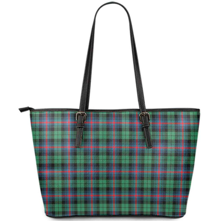 Scottish Urquhart Broad Red Ancient Clan Tartan Leather Tote Tartan Plaid