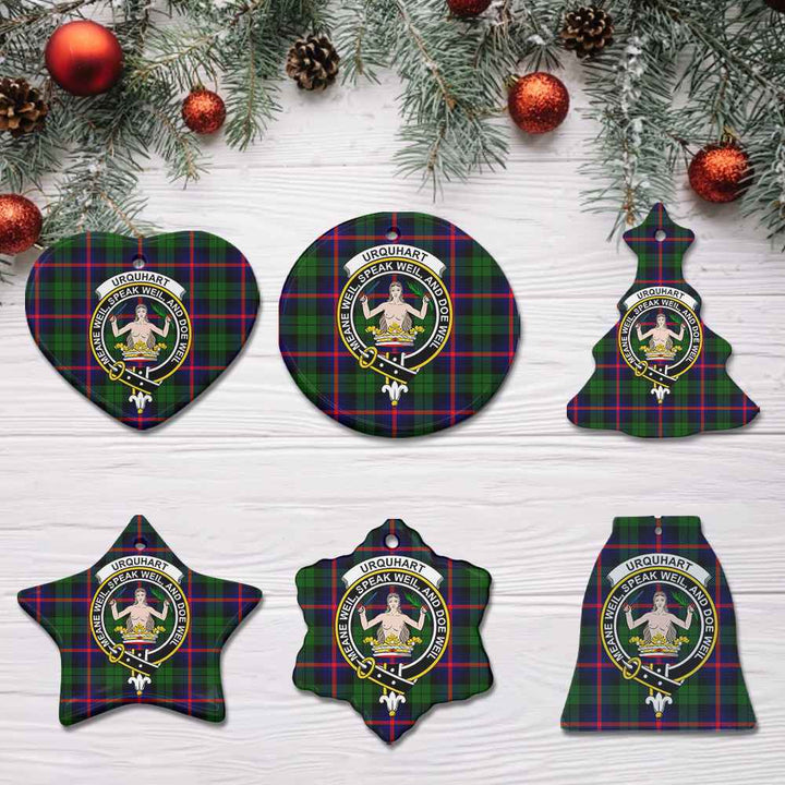 Scottish Urquhart Clan Crest Tartan Ceramic Ornament All Tartan Plaid