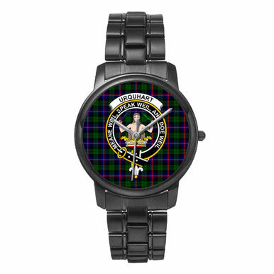 Scottish Urquhart Clan Crest Tartan Folding Clasp Steel Quartz Watches Tartan Plaid Black 1