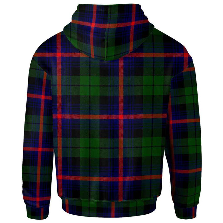 Scottish Urquhart Clan Crest Tartan Hoodie Back Side Tartan Plaid