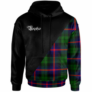 Scottish Urquhart Clan Crest Tartan Hoodie - Military Logo Front Side Tartan Plaid