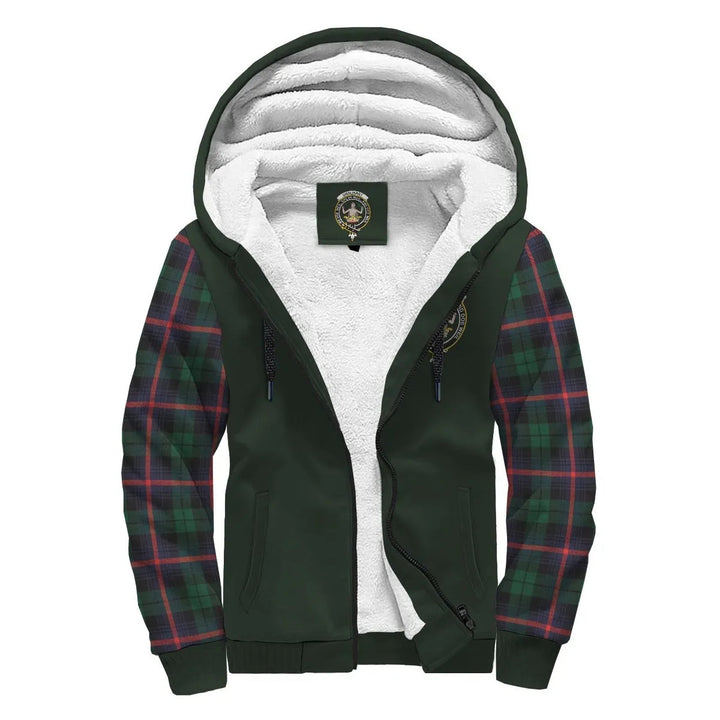 Scottish Urquhart Clan Crest Tartan Plaid Sleeve Sherpa Hoodie