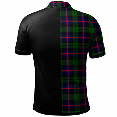 Scottish Urquhart Clan Crest Tartan Polo Shirt - Half in Me Back Side Tartan Plaid
