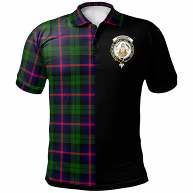 Scottish Urquhart Clan Crest Tartan Polo Shirt - Half in Me Front Side Tartan Plaid