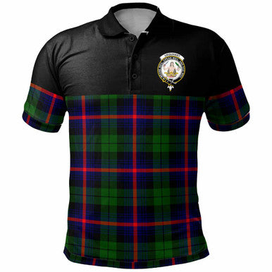 Scottish Urquhart Clan Crest Tartan Polo Shirt - Horizontal Style Front Side Tartan Plaid