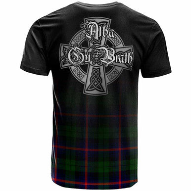 Scottish Urquhart Clan Crest Tartan T-Shirt - Alba Gu Brath Family Crest Celtic Inspired Back Side Tartan Plaid