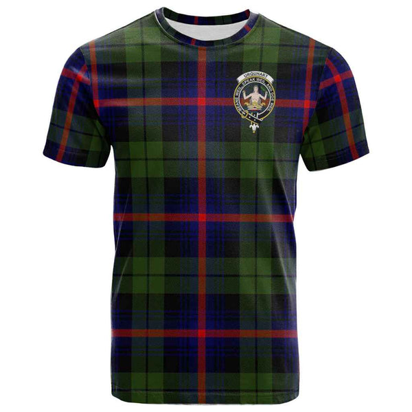 Scottish Urquhart Clan Crest Tartan T-Shirt Front Side Tartan Plaid