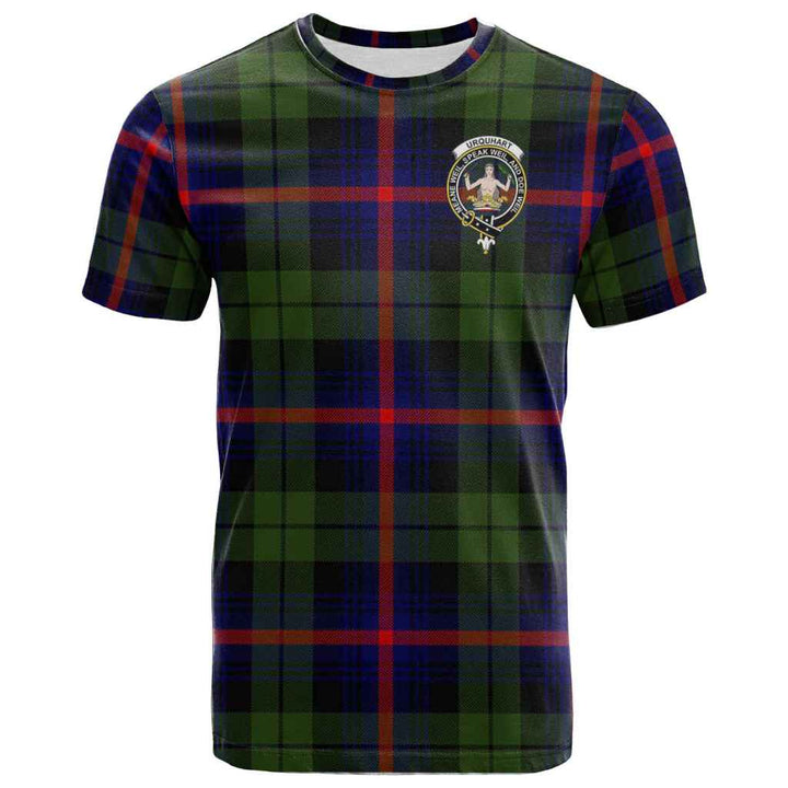 Scottish Urquhart Clan Crest Tartan T-Shirt Front Side Tartan Plaid