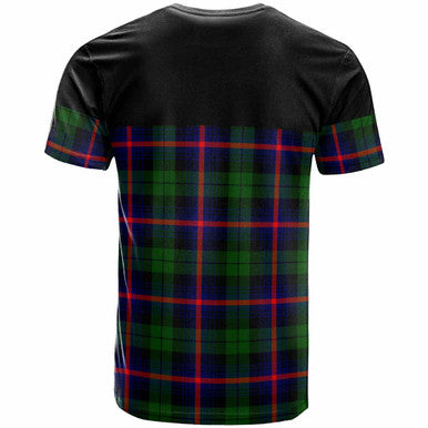 Scottish Urquhart Clan Crest Tartan T-Shirt - Horizontal Style Back Side Tartan Plaid