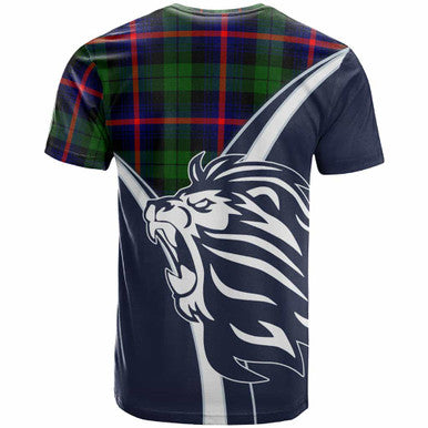 Scottish Urquhart Clan Crest Tartan T-Shirt - Bend Style Back Side Tartan Plaid