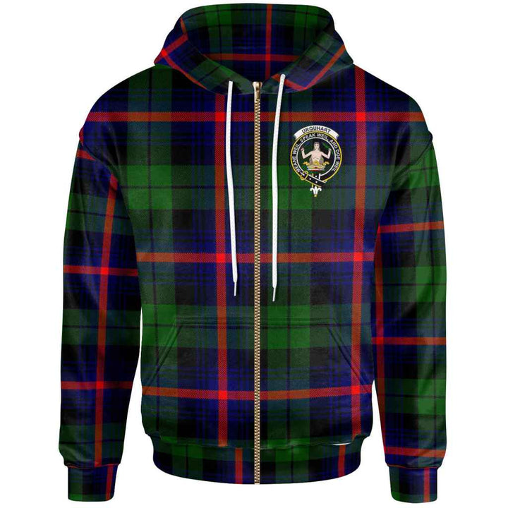 Scottish Urquhart Clan Crest Tartan Hoodie Zip Tartan Plaid