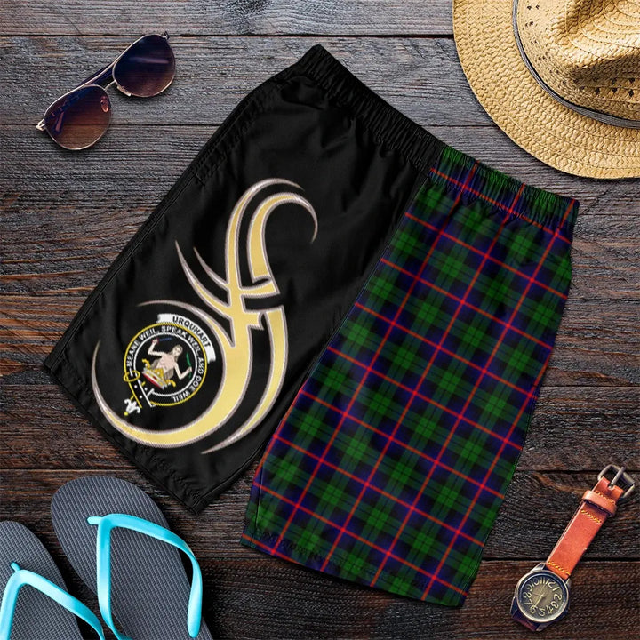 Scottish Urquhart Modern Clan Crest Tartan Believe in Me Men's Shorts