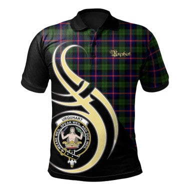 Scottish Urquhart Modern Clan Crest Tartan Polo Shirt Believe in Me Front Side Tartan Plaid