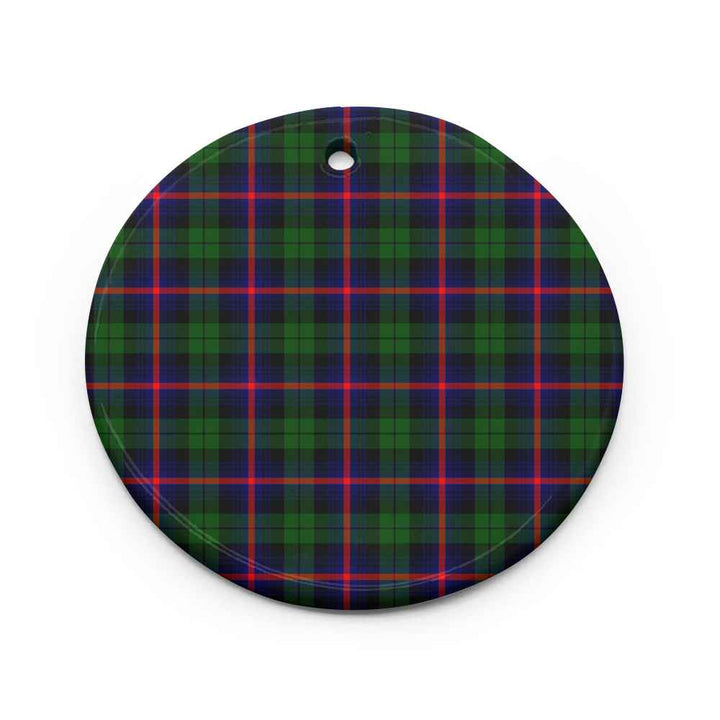 Scottish Urquhart Modern Clan Tartan Ceramic Ornament Circle Shape Tartan Plaid