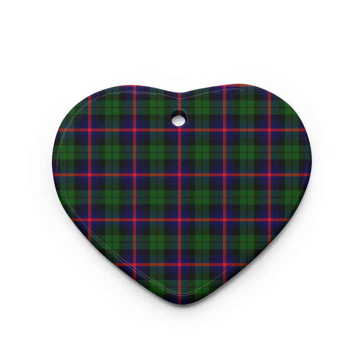 Scottish Urquhart Modern Clan Tartan Ceramic Ornament Heart Shape Tartan Plaid