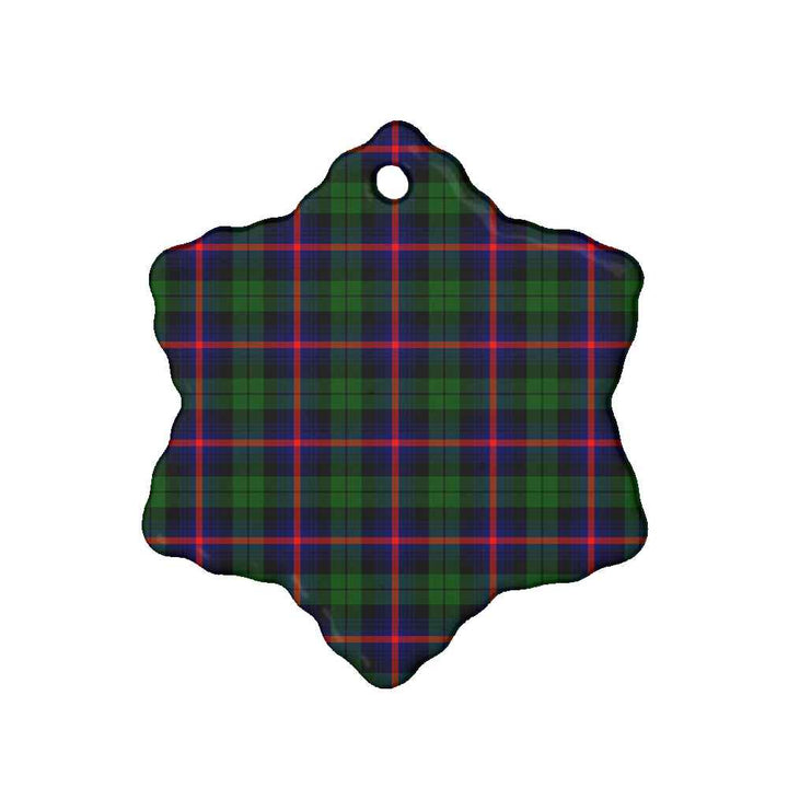 Scottish Urquhart Modern Clan Tartan Ceramic Ornament Snow Flake Shape Tartan Plaid