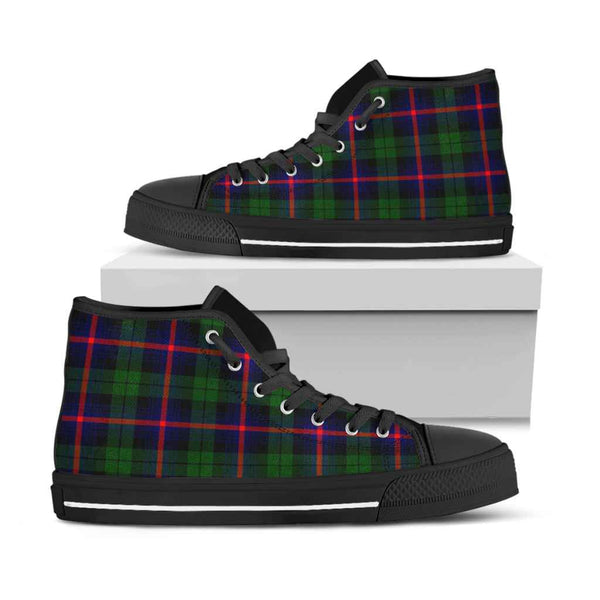 Scottish Urquhart Modern Clan Tartan High Top Shoes Black Sole Tartan Plaid