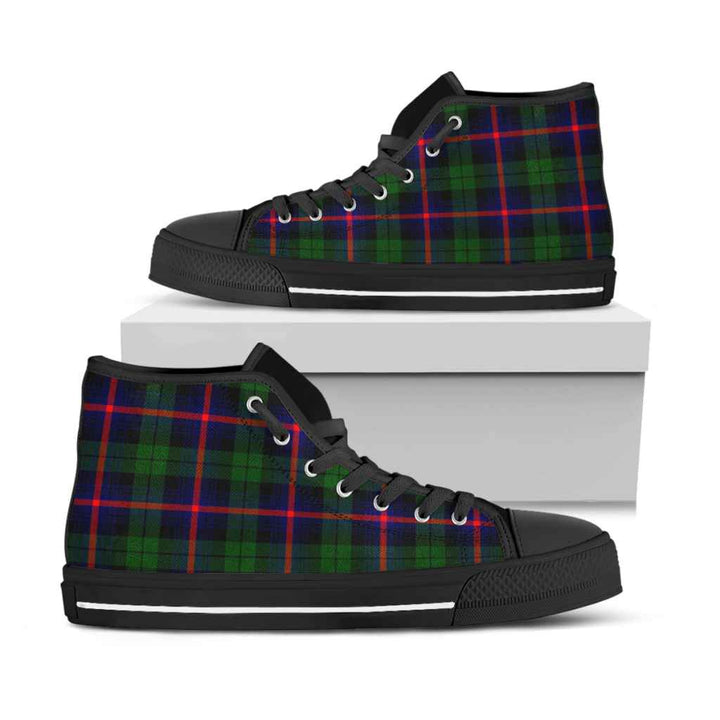 Scottish Urquhart Modern Clan Tartan High Top Shoes Black Sole Tartan Plaid