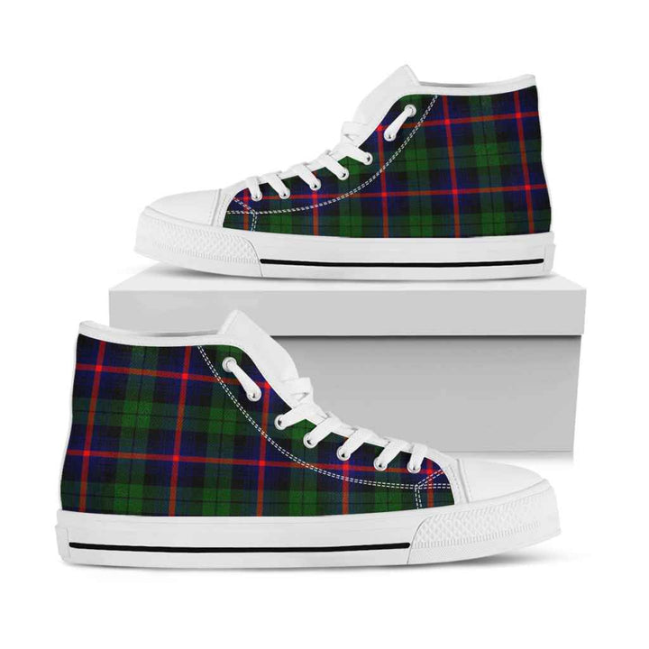Scottish Urquhart Modern Clan Tartan High Top Shoes White Sole Tartan Plaid
