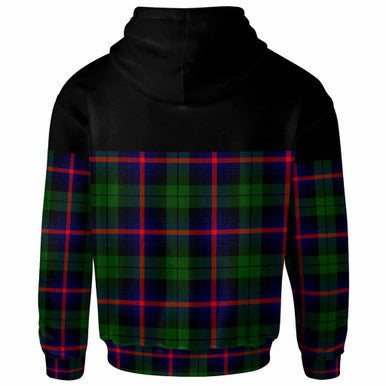 Scottish Urquhart Modern Clan Tartan Hoodie - Horizontal Style Back Side Tartan Plaid