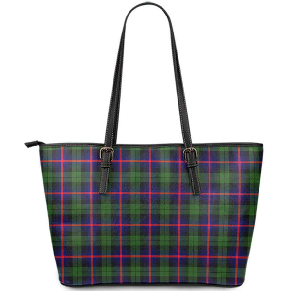 Scottish Urquhart Modern Clan Tartan Leather Tote Tartan Plaid
