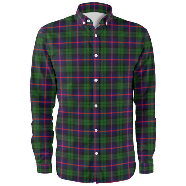Scottish Urquhart Modern Clan Tartan Long Sleeve Shirt Front Side Tartan Plaid
