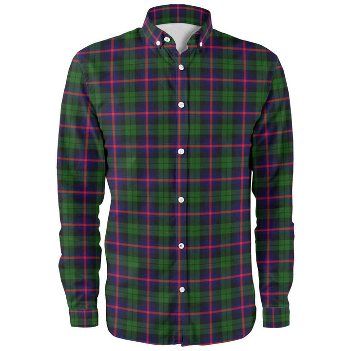 Scottish Urquhart Modern Clan Tartan Long Sleeve Shirt Front Side Tartan Plaid