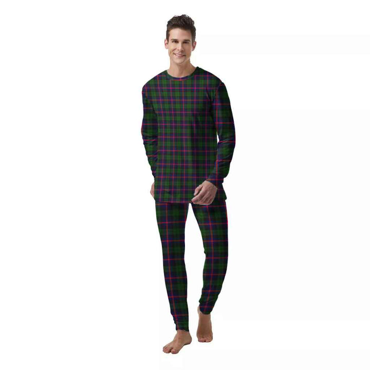 Scottish Urquhart Modern Clan Tartan Pajama Set  Men Front Side Tartan Plaid