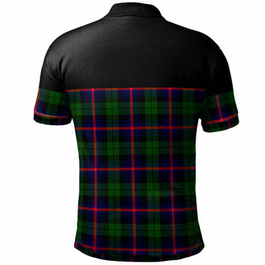 Scottish Urquhart Modern Clan Tartan Polo Shirt - Horizontal Style Back Side Tartan Plaid