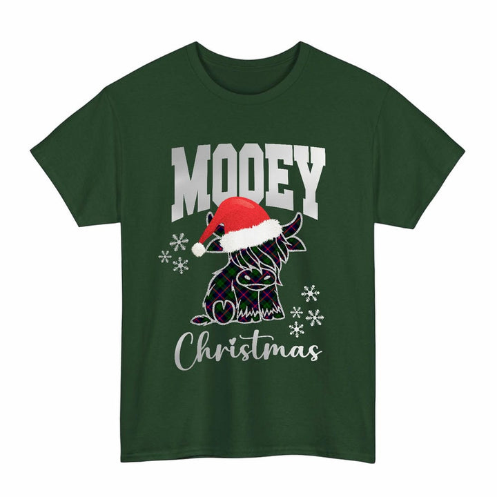 Scottish Urquhart Modern Clan Tartan T-Shirt - Mooey Christmas Tartan Plaid Forest Green Color