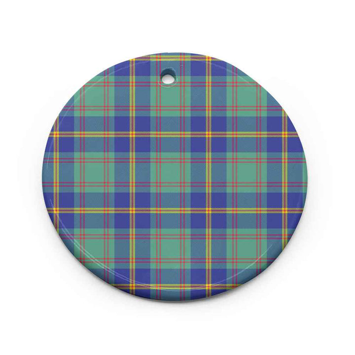 Scottish US Marine Clan Tartan Ceramic Ornament Circle Shape Tartan Plaid