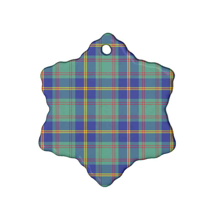 Scottish US Marine Clan Tartan Ceramic Ornament Snow Flake Shape Tartan Plaid