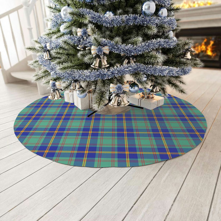 Scottish US Marine Clan Tartan Christmas Tree Skirt No Tassels 3 Tartan Plaid