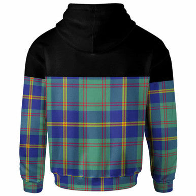 Scottish US Marine Clan Tartan Hoodie - Horizontal Style Back Side Tartan Plaid
