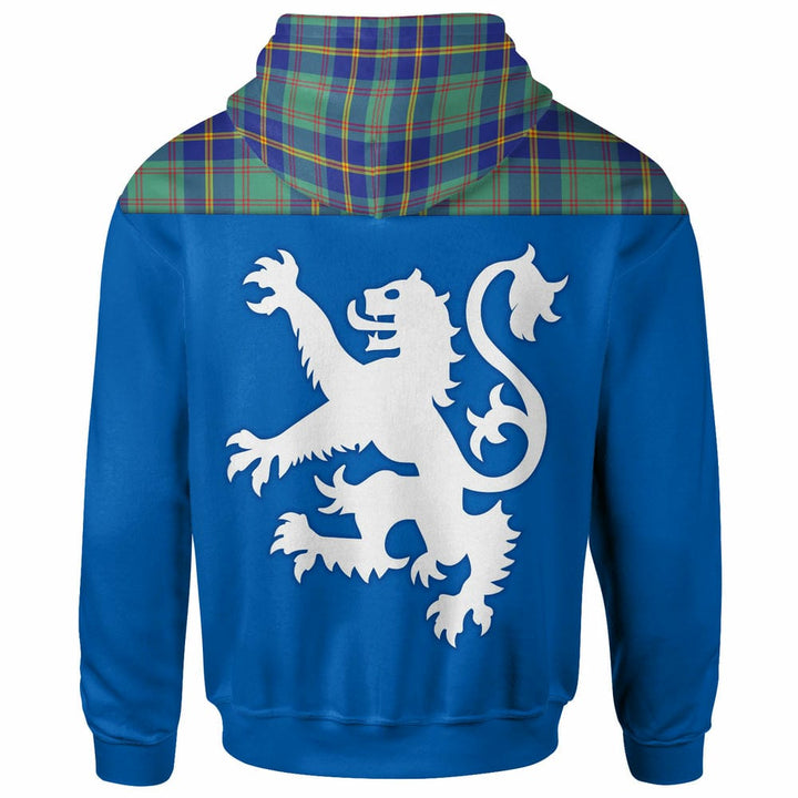 Scottish US Marine Clan Tartan Hoodie - Lion Rampant of Scotland With Flag back Side Tartan Plaid