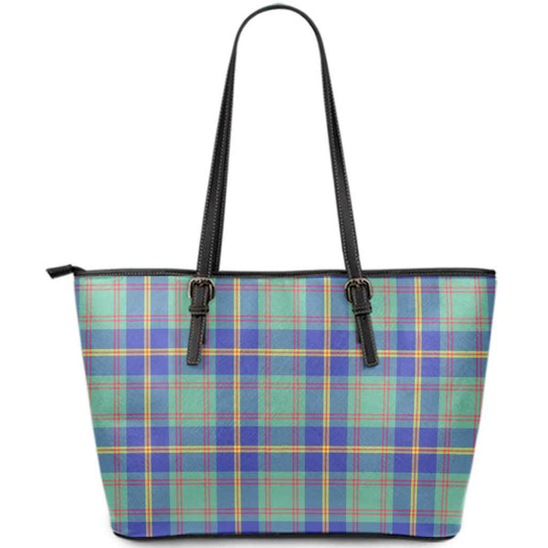 Scottish US Marine Clan Tartan Leather Tote Tartan Plaid
