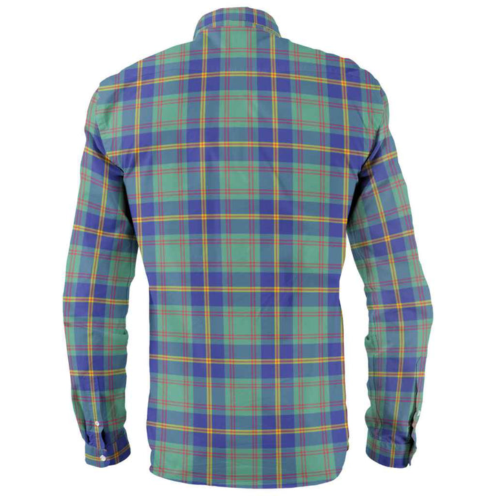 Scottish US Marine Clan Tartan Long Sleeve Shirt Back Side Tartan Plaid