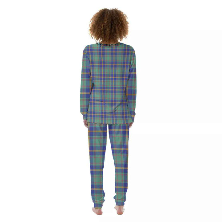 Scottish US Marine Clan Tartan Pajama Set Women Back Side Tartan Plaid
