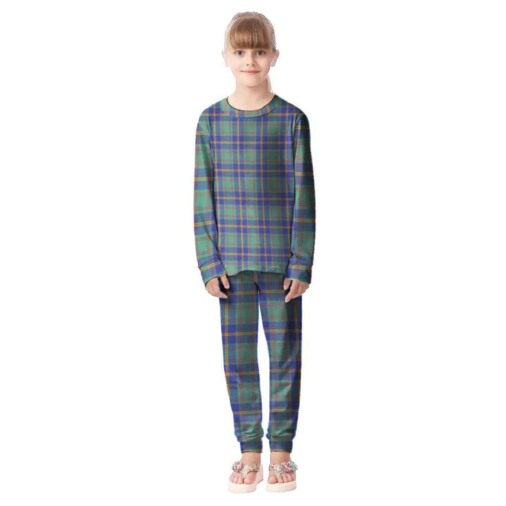 Scottish US Marine Clan Tartan Pajama Set Kid Front Side Tartan Plaid