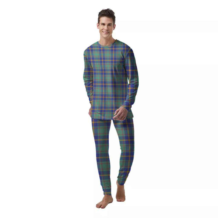 Scottish US Marine Clan Tartan Pajama Set  Men Front Side Tartan Plaid