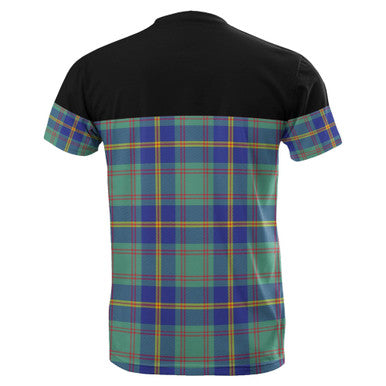 Scottish US Marine Clan Tartan T-Shirt Horizontal Style Back Side Tartan Plaid