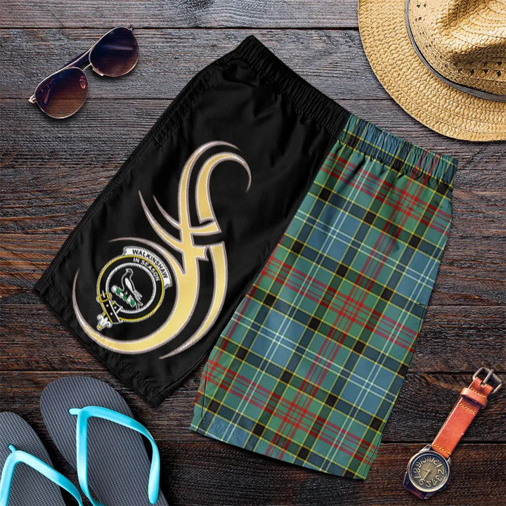 Scottish Walkinshaw Clan Crest Tartan Believe in Me Men's Shorts