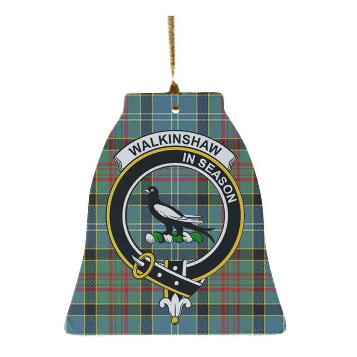 Scottish Walkinshaw Clan Crest Tartan Ceramic Ornament Bell Shape Tartan Plaid