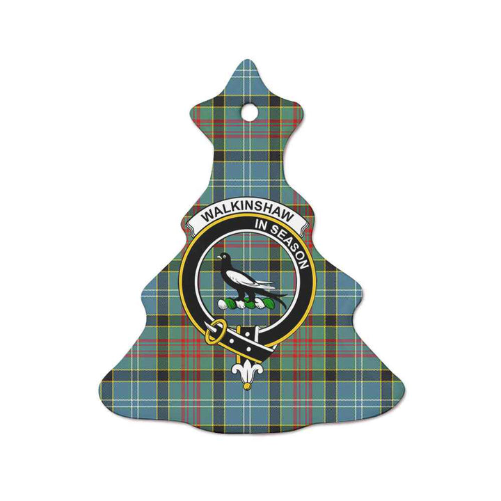 Scottish Walkinshaw Clan Crest Tartan Ceramic Ornament Tree Shape Tartan Plaid